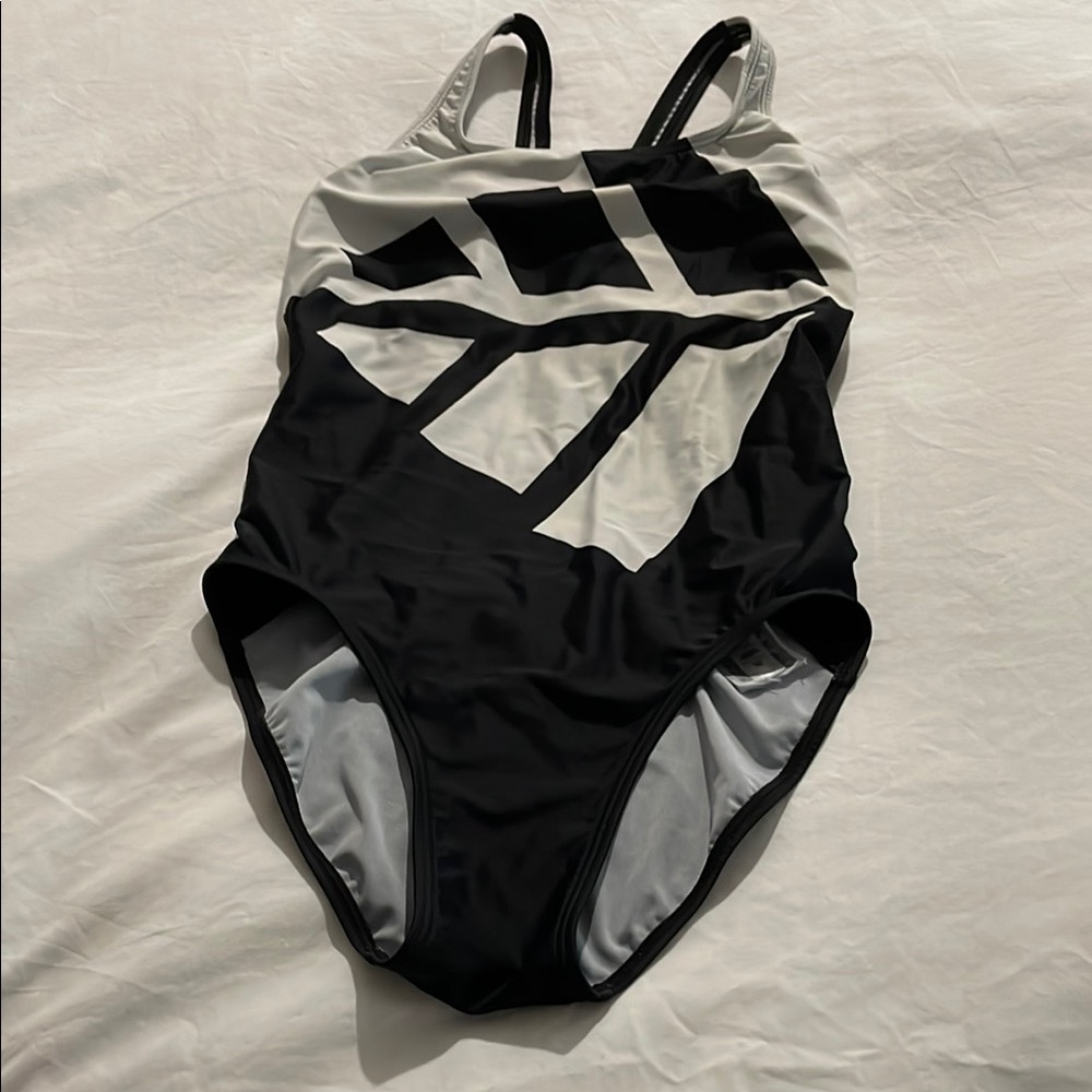 Adida Black and White One-Piece Swimsuit